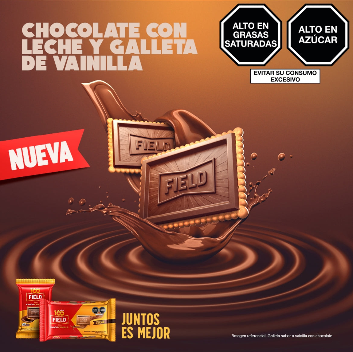 Field Choco Vainilla 6-packs de 2 (Chocolate con leche y Galleta de vainilla)