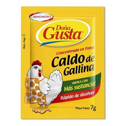 Doña Gusta caldo sabor gallina (7gr) x 6 Unidades