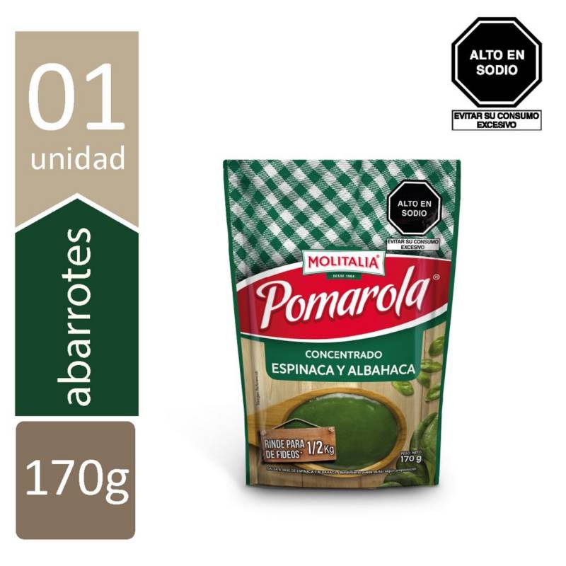 Pomarola concentrado espinaca y albahaca (170gr)